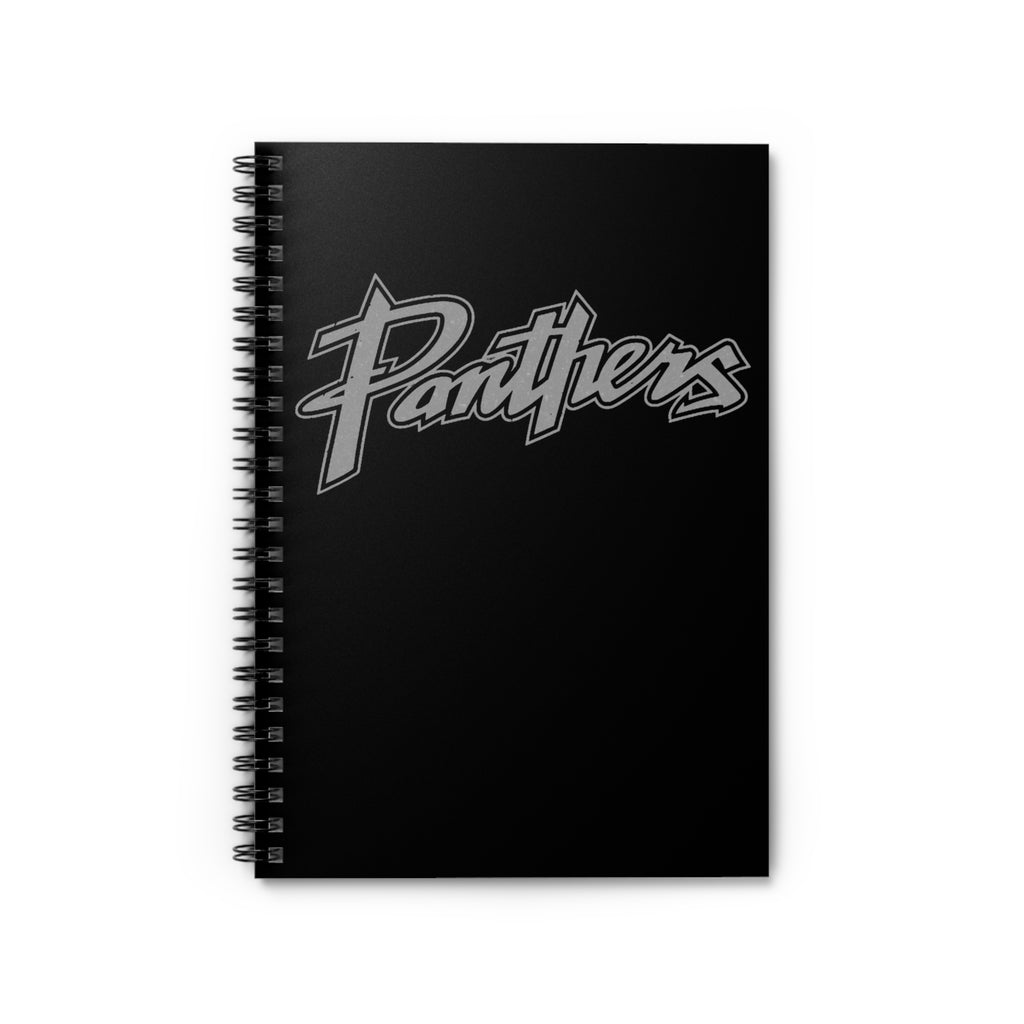 Panthers Spiral Notebook — Black Ruled Journal for School, Practice & Game Notes