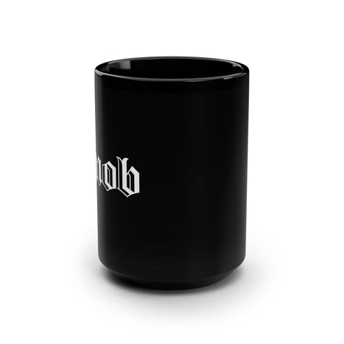 Black 15oz Mug — Gothic "Mob" Lettering Coffee Cup