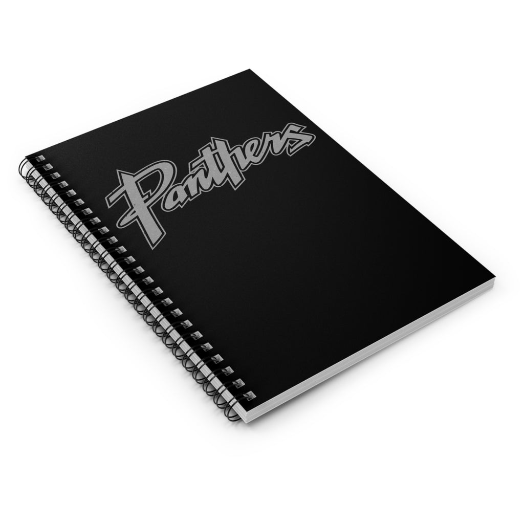 Panthers Spiral Notebook — Black Ruled Journal for School, Practice & Game Notes
