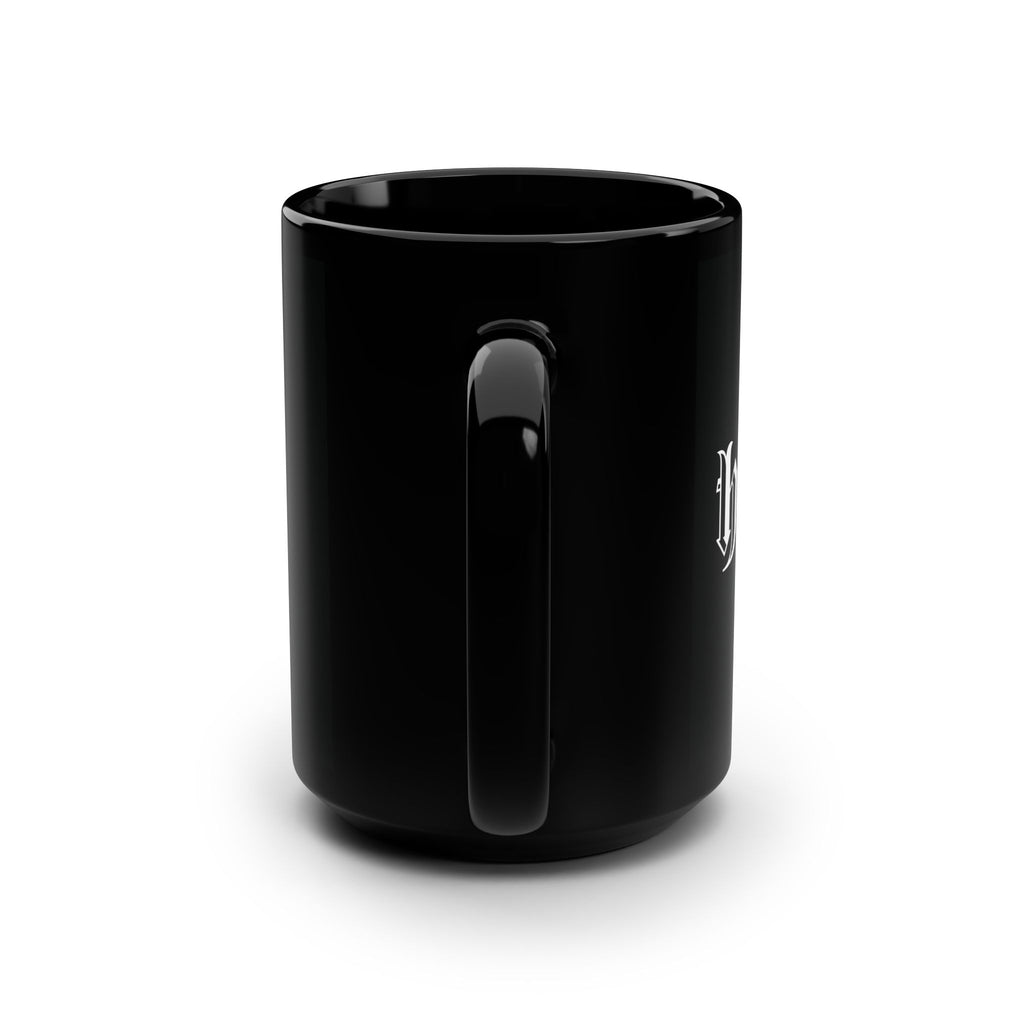 Black 15oz Mug — Gothic "Mob" Lettering Coffee Cup