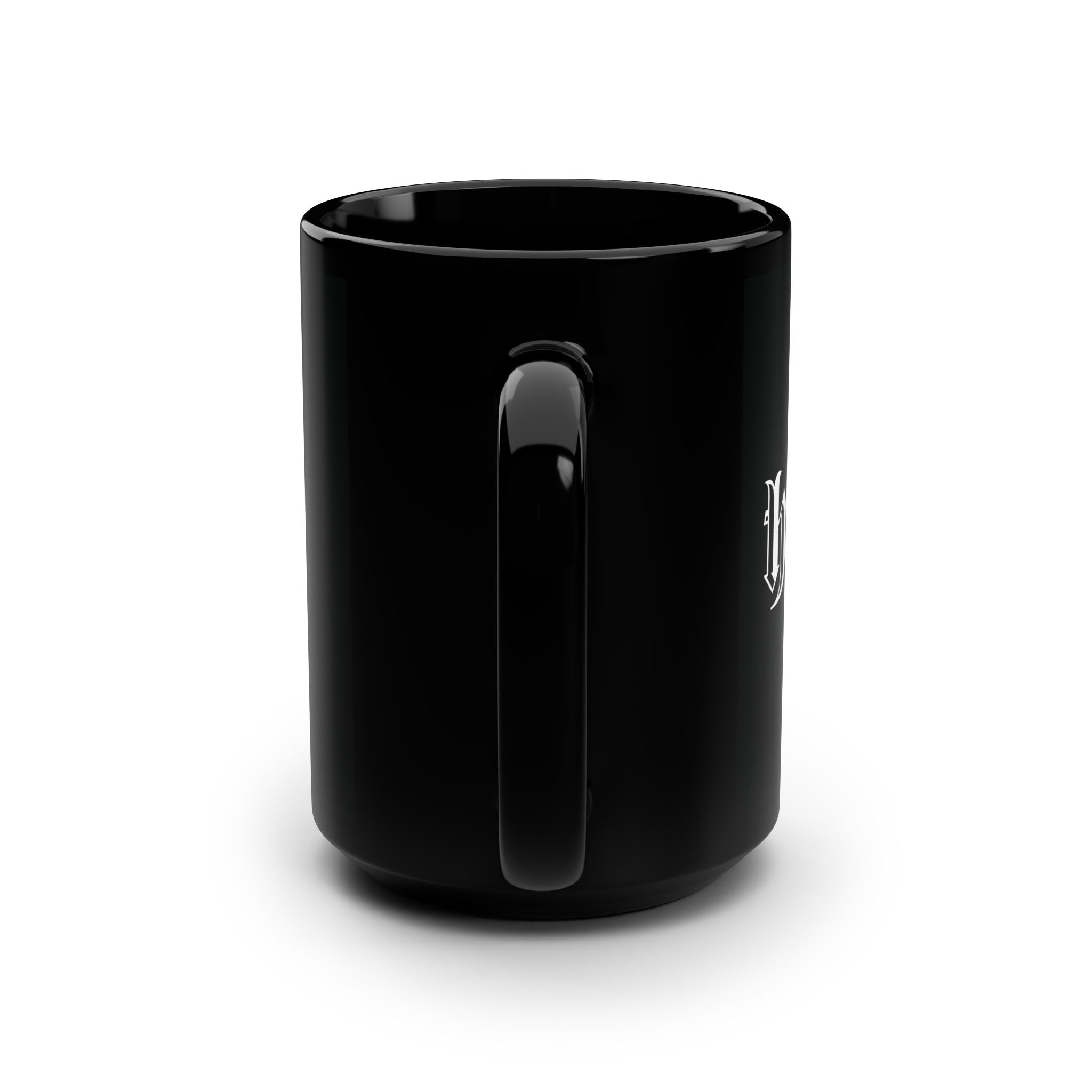 Black 15oz Mug — Gothic "Mob" Lettering Coffee Cup