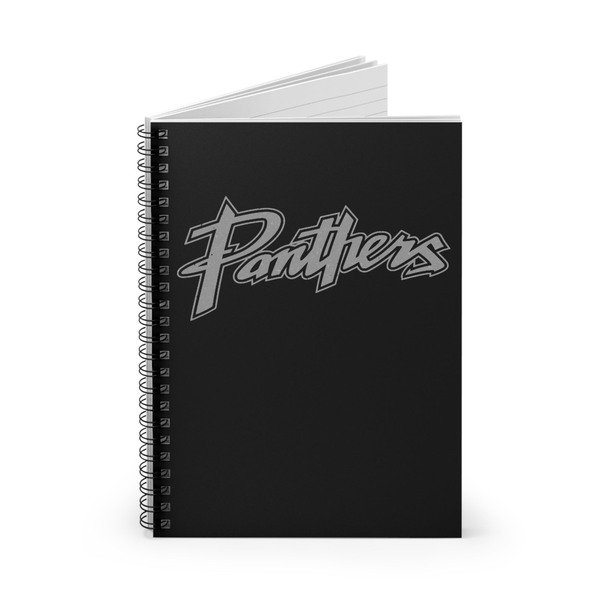 Panthers Spiral Notebook — Black Ruled Journal for School, Practice & Game Notes