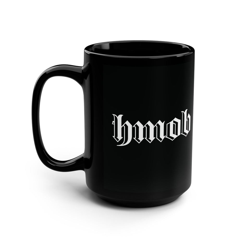 Black 15oz Mug — Gothic "Mob" Lettering Coffee Cup